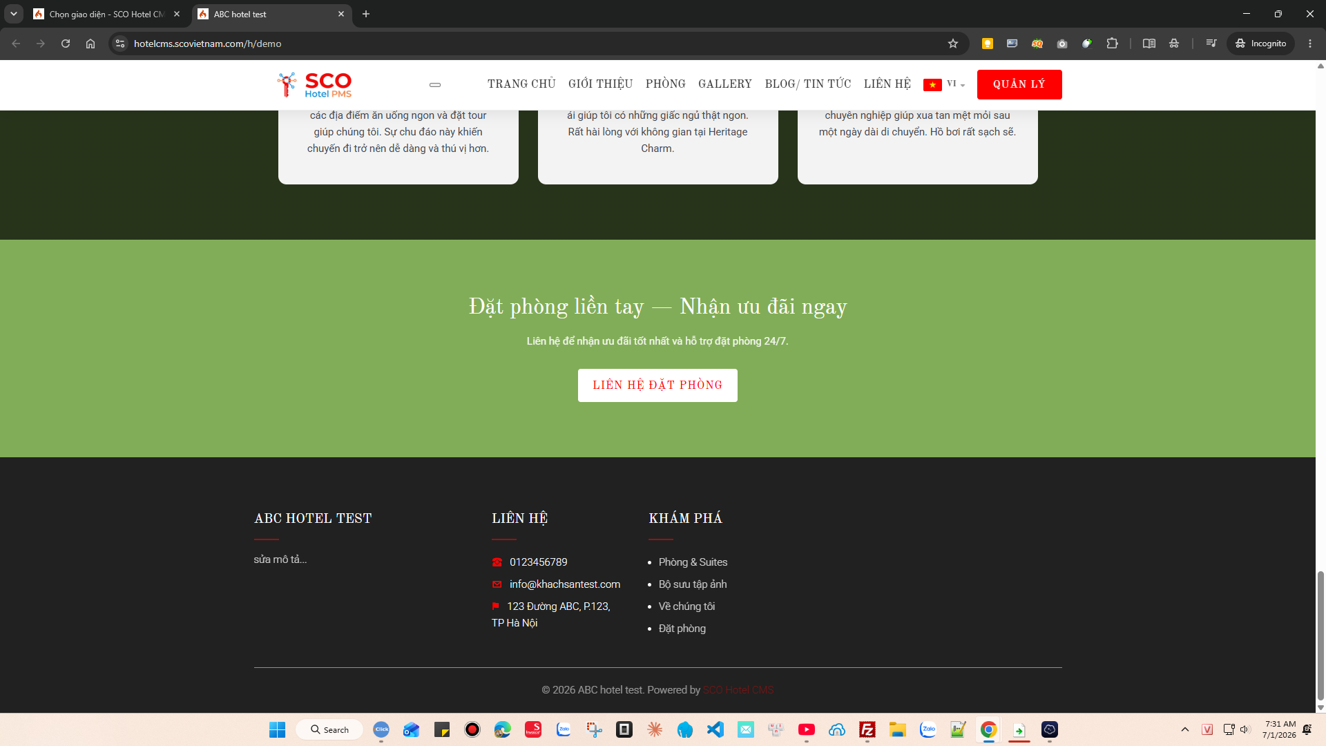SCO Hotel Website Theme 12 #1