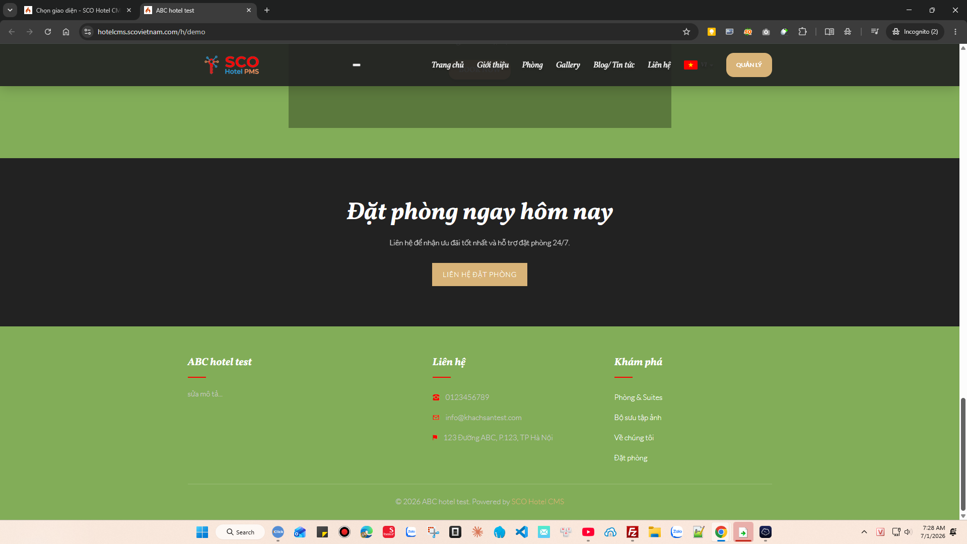 SCO Hotel Website Theme 9 #1